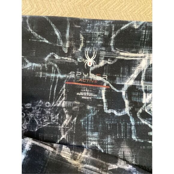 Spyder High - Waisted Printed Leggings Black / White Capris Length L - Picture 4 of 6